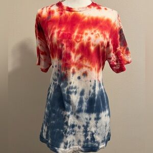 Hanes Red and Orange Tie-Dye T-Shirt